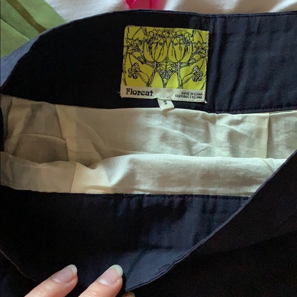 Floreat navy and cream Anthropologie skirt - Picture 6 of 8